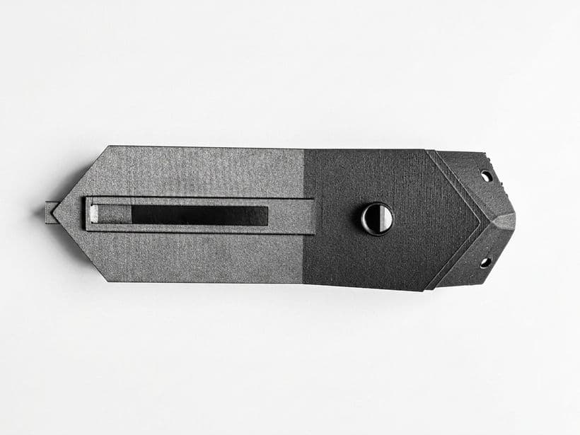 3D printed prototype used to fit-check a carbon fiber part before tooling