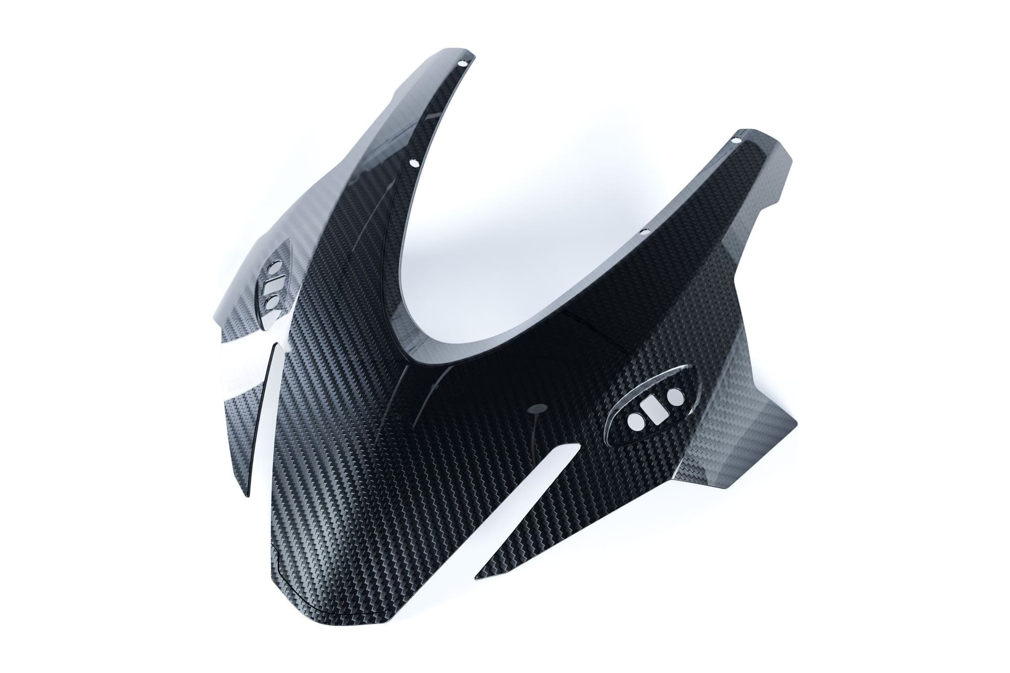 Carbon fibre front fairing for an Aprilia RS660, visible twill weave